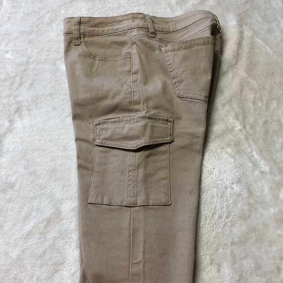 Beige Wax Jean Stretch Cargo Skinny Jeans Size 5 - Picture 6 of 11